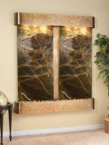 Rustic Copper Trim with Green Marble