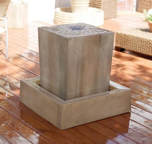 Gist Decor Obtuse Outdoor Stone Fountain Obtuse shown in Sierra finish
