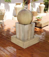 Gist Decor Obtuse with Ball Outdoor Stone Fountain Obtuse with Ball shown in Sierra finish