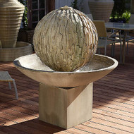 Gist Decor Rubix and Wok with Riser Outdoor Stone Fountain shown in Sierra finish