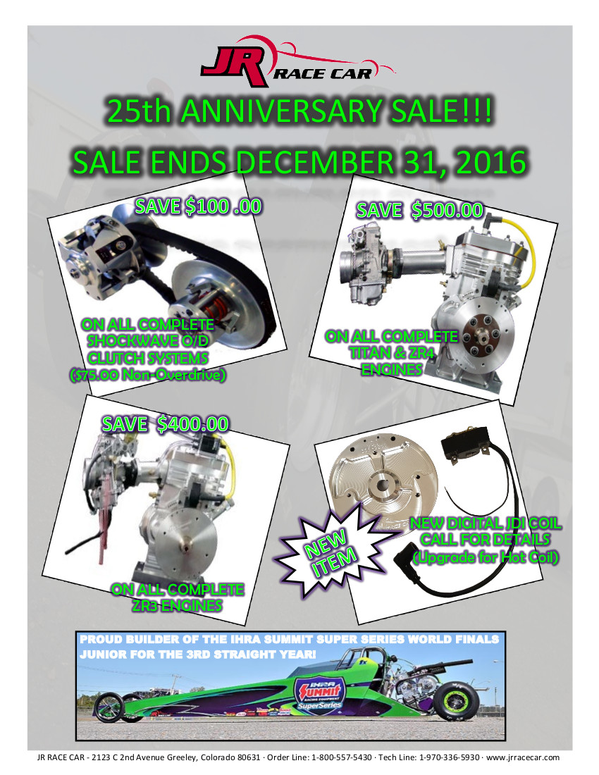 Junior Dragster, Race Car Parts and Accessories JR Race Car