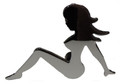 Chrome Bolt-On Super Mini Sitting Nude Lady Righthand Side