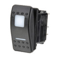 On/Off/On Blue LED Illuminated Sealed Rocker Switch Multivolt