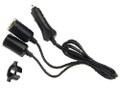 Cigarette Lighter Plug with Extended Leads and Twin Accessory Sockets