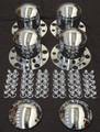 Chrome Axle Cover Top Hat with Removable Hubcap - Set of 4