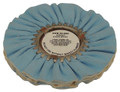 Zephyr Blue/White Show Shine Final Finish Airway Buffing Wheel - 8 inch