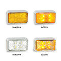 35 Series Amber LED Side Direction Indicator -Clear Lens with Chrome Base