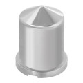 1-1/4 & 33mm Pointed Chrome Plastic Tube Push-On Nut Cover with Flange 