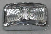 Amber LED Side Direction Indicator with Clear Lens and Chrome Base. Multivolt 12/24 Volt. 5 year warranty.