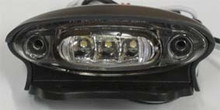 White LED Licence Plate Light with Black Bracket.3 White LED Diodes.Multivolt 12/24 Volt.