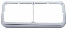 Chrome Plastic Dual Rectangular Headlight Bezel Without Visor.