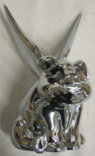 Chrome Flying Pig Hood Ornament.