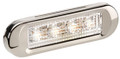 Narva White LED Marker Light, with Clear Lens and Stainless Steel Cover. Multivolt 12/24 Volt. 5 Year Warranty. ADR Approved. Recess Mounting Light.