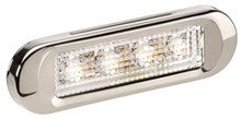 Narva White LED Marker Light, with Clear Lens and Stainless Steel Cover. Multivolt 12/24 Volt. 5 Year Warranty. ADR Approved. Recess Mounting Light.
