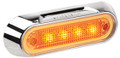 Narva Amber LED Marker Light, with Clear Lens and Chrome Base. Multivolt 12/24 Volt. 5 Year Warranty. ADR Approved.