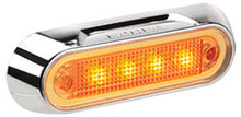 Narva Amber LED Marker Light, with Clear Lens and Chrome Base. Multivolt 12/24 Volt. 5 Year Warranty. ADR Approved.