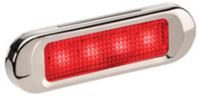 Narva Red LED Marker Light, with Clear Lens and Stainless Steel Cover. Multivolt 12/24 Volt. 5 Year Warranty. ADR Approved. Recess Mounting Light.
