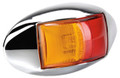 Narva Red/Amber LED Side Marker Light, with Red/Amber Lens and Chrome Oval Base. Multivolt 12/24 Volt. 5 Year Warranty. ADR Approved.