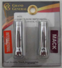 Chrome Aluminum Toggle Switch Extension with Clear Jewel. Pair.
