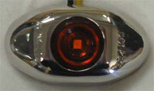 Amber 2 inch Oval LED Side Marker Light, with Amber Lens and Stainless Steel Surround. 12 Volt Only.
