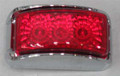 Red LED Marker Light with Red Lens and Chrome Base.3 LED Diodes.Multivolt 12/24 Volt.5 Year Warranty.