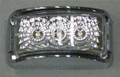 White LED Marker Light with Clear Lens and Chrome Base.3 White LED Diodes.Multivolt 12/24 Volt.5 Year Warranty.