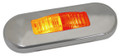 Lucidity Red/Amber Flush Mount LED Marker Light with Clear Lens & Stainless Steel Cover