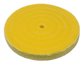 Zephyr Yellow Cotton Mill Treated 60 Ply 5-Row Sewn Buffing Wheel - 8 inch