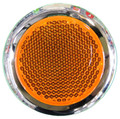 Round Amber Reflector with Chrome Rim - Pair