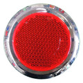 Round Red Reflector with Chrome Rim - Pair