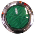 Round Green Reflector with Chrome Rim - Pair