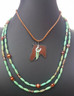 Rustic Horse Head, Feather and Horse Shoe Necklace. On Adjustable Faux Leather Cord.
PROUDLY HANDMADE IN THE USA
This listing for Horse Head necklace only.
Layers well with other necklaces.
Shown with 52" Turquoise Green Howlite necklace available on request-$60

