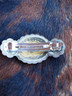 BACKSIDE
-Silver Barrette, Santa Fe Style Barrette, Western Hairclip

-Western Concho Barrette

-Proudly Handmade in Tucson, Arizona

-Authentic "MADE IN FRANCE" French Backs will not break pop or slip

-Permanent Antiqued Silver finish.

 