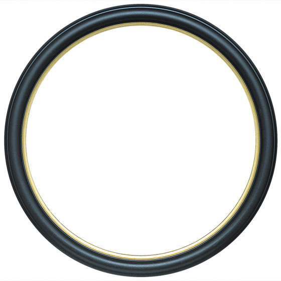 Round Frame in Matte Black Finish with Gold Lip| Simple Black Wooden ...