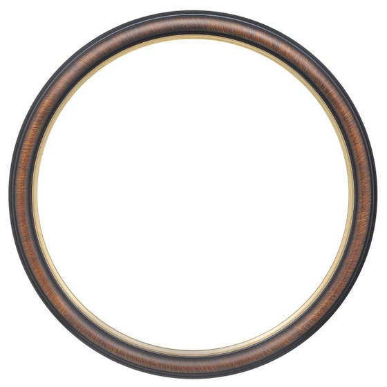 Round Frame in Vintage Walnut Finish with Gold Lip| Antique Stripping ...
