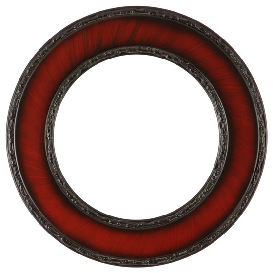 Round Frame in Vintage Cherry Finish| Ornate Decorations on Flat ...