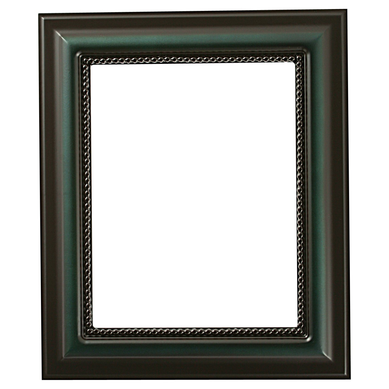 Rectangle Frame In Hunter Green Finish Antique Beaded Pearl