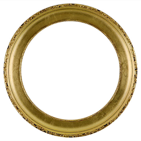 Round Frame in Gold Leaf Finish| Dipped Profile and Outside Decoration ...