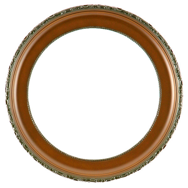 Round Frame in Walnut Finish| Dipped Profile and Outside Decoration on ...