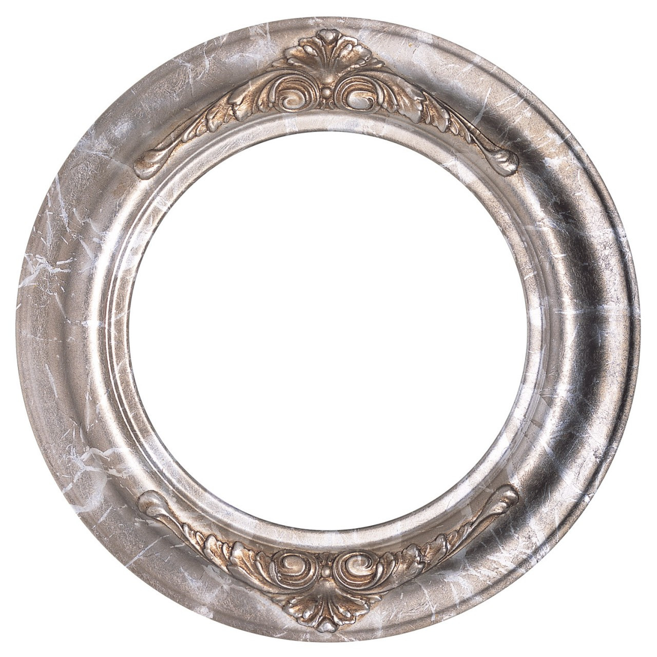 Round Frame in Champagne Silver Finish| Antique Silver Leaf Picture ...