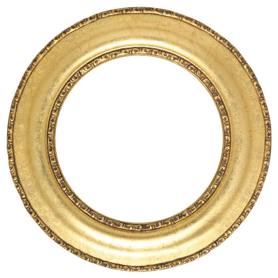 Round Frame in Gold Leaf Finish| Antique Gold Picture Frames with ...