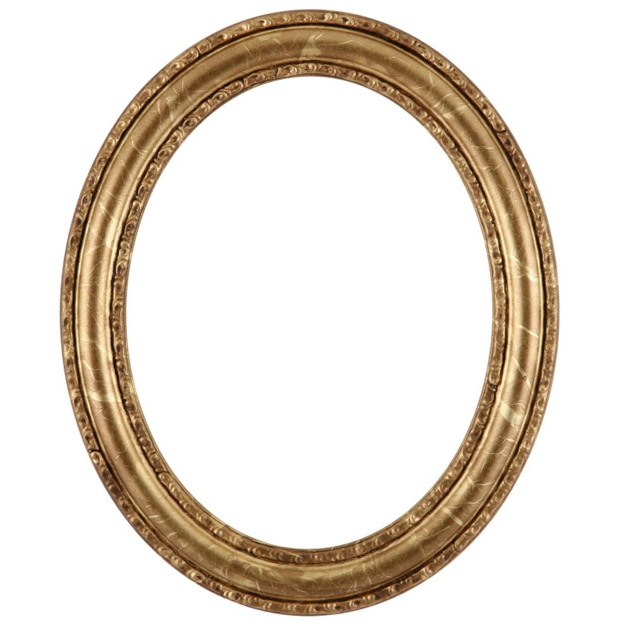 Oval Frame in Champagne Gold Finish | Gold Leaf Picture Frame with Dark ...