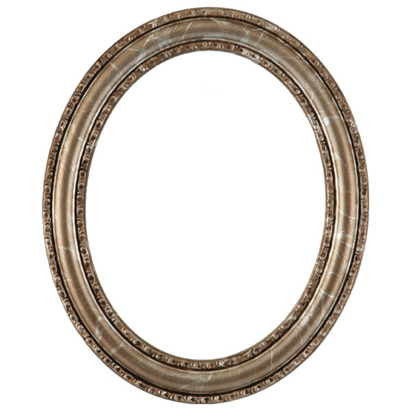 Oval Frame in Champagne Silver Finish| Silver Leaf Picture Frame with ...