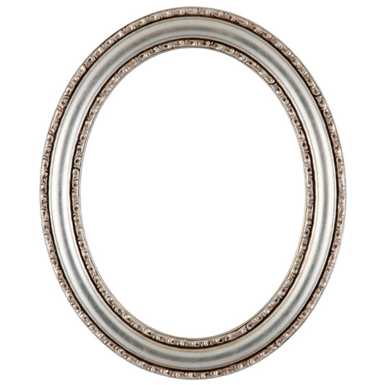 Oval Frame in Silver Leaf Finish with Brown Antique| Wooden Picture ...