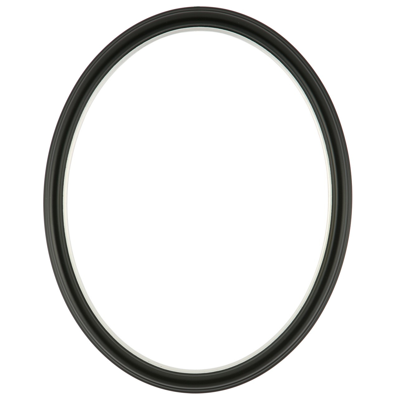 Oval Frame in Matte Black Finish with Silver Lip| Simple Black Wooden ...