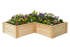 L-Shaped Raised Bed with Trim Pack 3'x6'x6'x16.5"