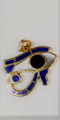 18K Gold Eye of Horus w/ Inlaid Lapis & Mother of Pearl Stone Pendant