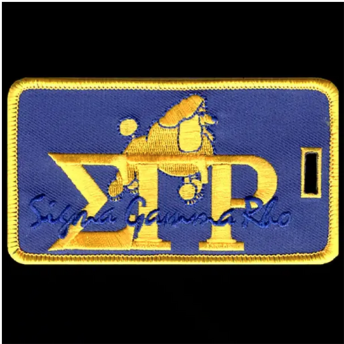 Sigma Gamma Rho Sorority Luggage Tag- Poodle with Greek Letters