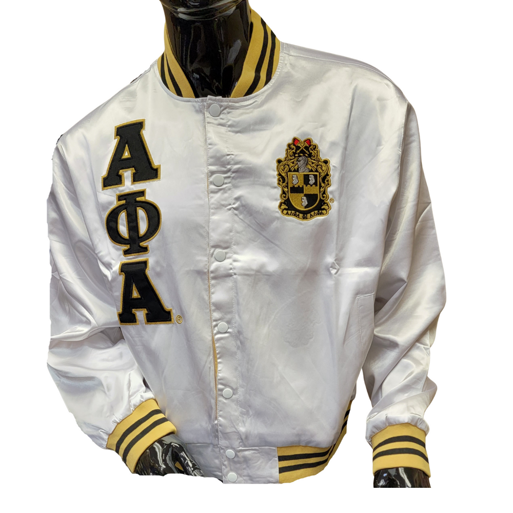 Alpha Phi Alpha Fraternity Satin Jacket-White - Brothers and Sisters ...