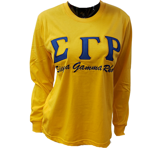 Sigma Gamma Rho Sorority Long Sleeve Shirt- Yellow